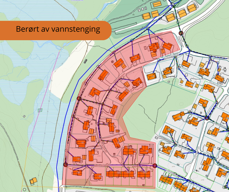 berørt av vannstenging - Klikk for stort bilde